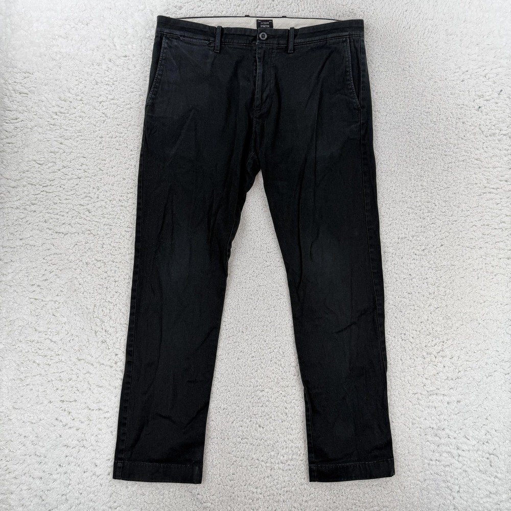 J Crew 484 Slim Stretch Chino Pants Mens 34x30 Black Slim Fit Casual Office